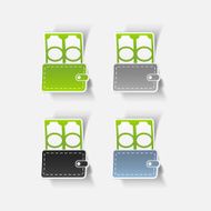 realistic design element purse money N14
