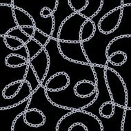Silver chains on white background seamless pattern