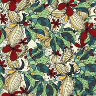 Seamless flower abstract hand-drawn texture N2
