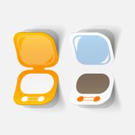 Realistic paper sticker cosmetic powder N8