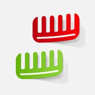 Realistic paper sticker comb N8