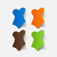 Realistic paper sticker swimsuit N6
