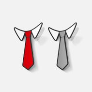 Realistic paper sticker necktie N6