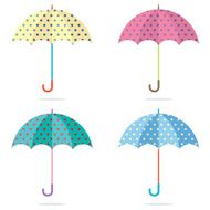 Set Of Colorful Dots Umbrellas