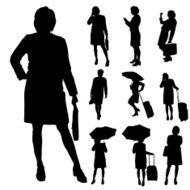 Vector silhouette of businesswoman N13