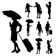 Vector silhouette of businesswoman N14