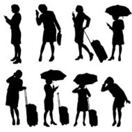 Vector silhouette of businesswoman N15