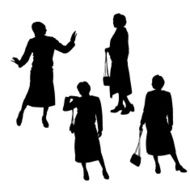 Vector silhouette of women N61