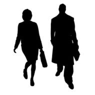 Vector silhouettes of business people N6