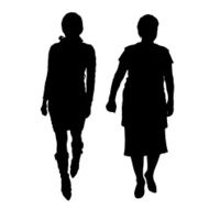 Vector silhouette of women N62