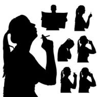 Vector Silhouette Of People N164