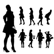 Vector silhouette of a woman N548
