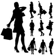 Vector silhouette of a woman N549