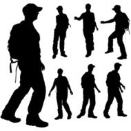 Vector silhouette of woman N56