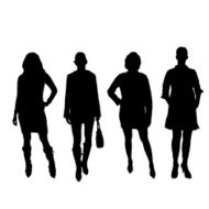 Vector silhouette of a woman N554