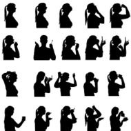 Vector Silhouette Of People N181