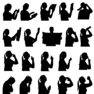 Vector Silhouette Of People N182