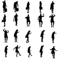 Vector silhouette of a woman N555