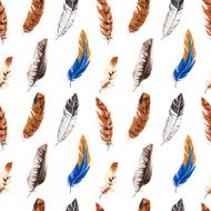Seamless pattern with feather