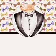 Fashion background with bow tie gentleman N2