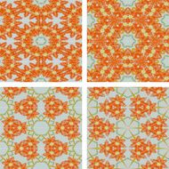 set of abstrack orange flower seamless background N2