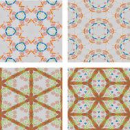 set of abstrack orange flower seamless background N3