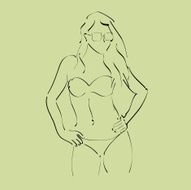 Bikini girl sketch