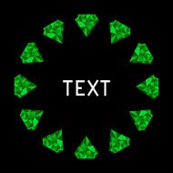 Green diamonds in shape of circle