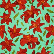 Seamless lily pattern