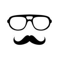 Glasses with mustache