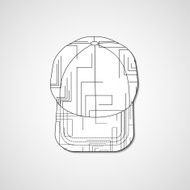 Abstract illustration on peaked cap N63
