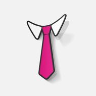 Realistic paper sticker necktie N7