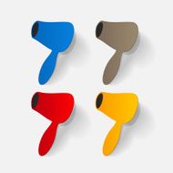 Realistic paper sticker hairdryer N6