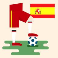 Spain national soccer kit and flag