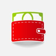 realistic design element purse money N20