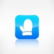 Christmas mitten icon Application button