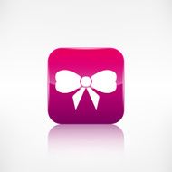 Gift Christmas bow web icon Application button