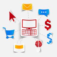 concept for online shopping computer