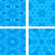 set of blue glowing abstrack seamless background