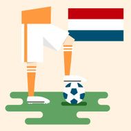 Netherlands national soccer kit and flag