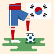 South korea national soccer kit and flag