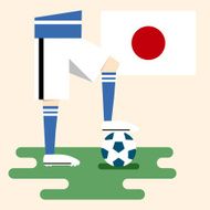 Japan national soccer kit and flag