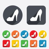 Women&#039;s shoe sign icon High heels shoe