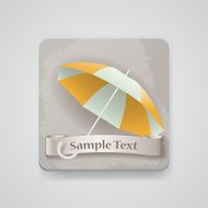 Vector icon with opened umbrella