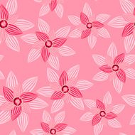 pink flower with gemstone seamless pattern
