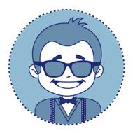 Fashionable and happy showman in sunglasses N2