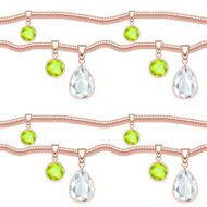 golden chain with precious stones pendant