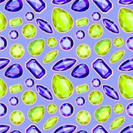 green and violet gemstone seamless pattern