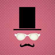 mustache hat and glasses vector EPS 10