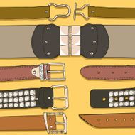 set of different belts
